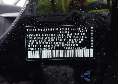 2018 Volkswagen Jetta 1.4T S z USA, uszkodzony, nr VIN 3VW2B7AJ1JM248773